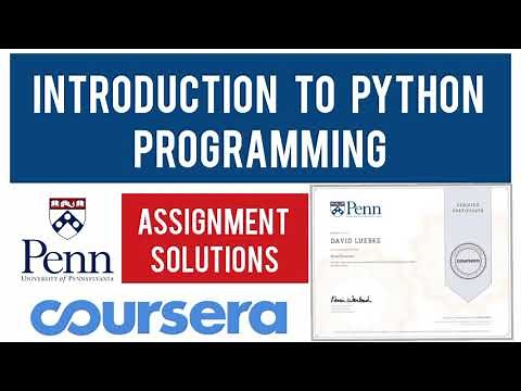 Coursera Introduction to Python Programming Pennsylvania University Assignment Solutions