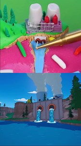 SPRINGFIELD on a Donut, but as a miniature. Lets add the nuclear power plant!!#fortnite x SIMPSONS vibe here. #fortnite #simpsons #springfield #miniature #vegetation #townsquare | ClayClaim