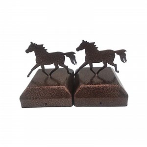 [Hot Item] OEM Black Galvanized 4X4 Fence Horse Styling Metal Wood Fence Post Cap