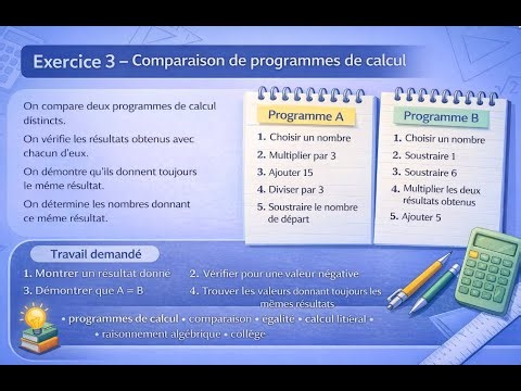 Exercice 3 – Comparaison de programmes de calcul