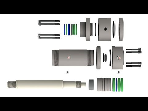 Hydraulikzylinder Explosionsansicht - hydraulic cylinder exploded view