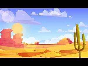 Desert Scenery - Cartoon Free Background Loop
