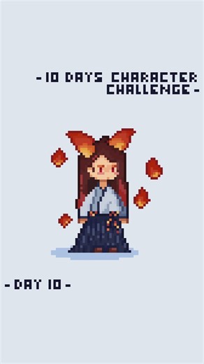 Fire Fox Girl Pixel Art Characters ver. #characterdesign #pixelart