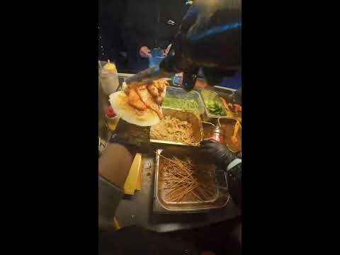 Street Food POV | Real-Time Giant Bun Stuffing with Fried Chicken | Ambient Sounds Only