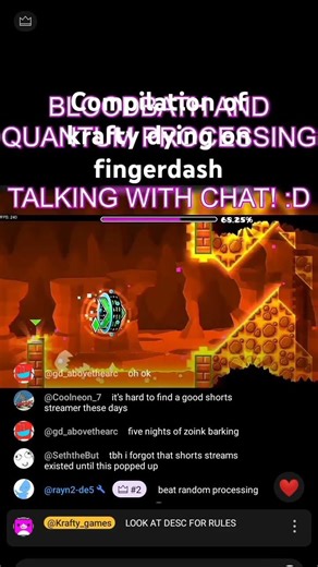 compilation of krafty dying in finger dash #geometrydash #gd #fails #fingerdash