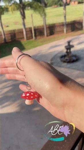 Mushroom keychain | Polymer clay ideas #artsandcrafts #diykeychain