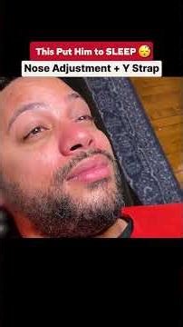 Chiropractic adjustment + nose adjustment + Ystrap/ He almost fell asleep! 😴