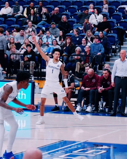 Queens (N.C.) Men’s Basketball on Instagram: "Court vision from Ban finds @nasmannn in the corner 👌 #RoyalsRise | #QUeenCity | #CMA | #WinToday | #PTB"