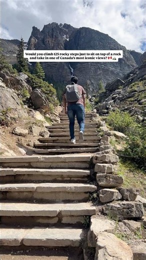 Would you climb 125 rocky steps just to sit on top of a rock in canada