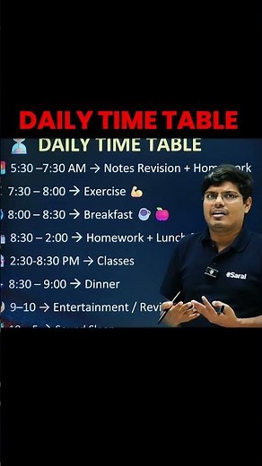 DAILY TIME TABLE FT. Saransh Sir #aspirants #shorts
