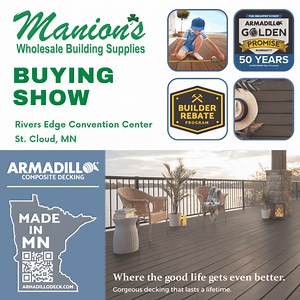 Join us at Manion's Spring Buying Show and discover the latest buzz at Armadillo Decking! 🎉 March 28th 12pm-6pm at the River's Edge Convention Center | Armadillo Deck
