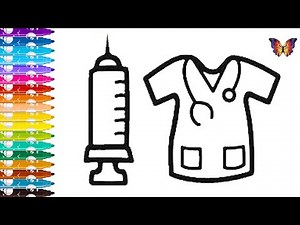 How to draw a doctor set for kids