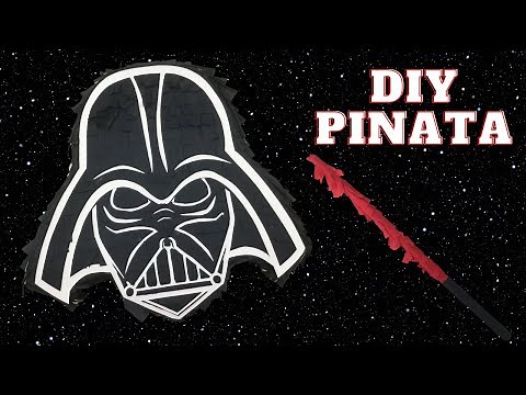 DIY Star Wars Party Piñata - Darth Vader Pinata and Lightsaber pinata stick