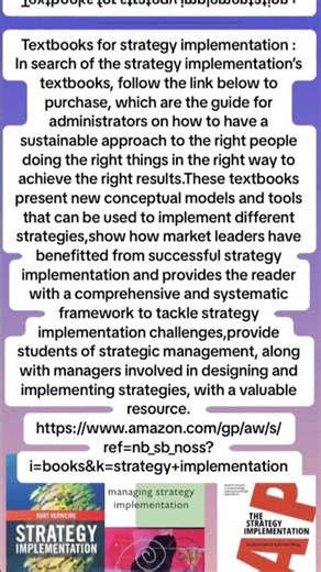 Textbooks for Strategy Implementation