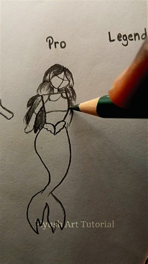 How To Draw Mermaid || (Easy to legend ) #drawing #art #howtodraw #tutorial #shorts