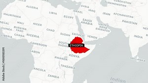 Political map of Ethiopia. Map of Ethiopia with borders.