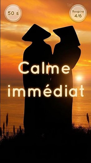 Respiration guidée anti-stress. Rythme 4/6 pour revenir au calme en 50 secondes🌟