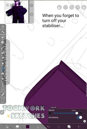 When you forget to turn off stabiliser...