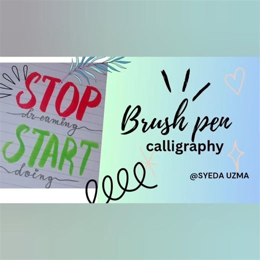 Stop Dreaming🚫, Start Doing ✅| Easy Brush Pen Calligraphy✍️ for Beginners✅
