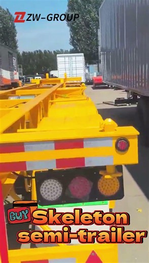 ZW-Group Skeleton Trailer: Heavy Duty Yellow Container Chassis Ready for Global Export Shipment !