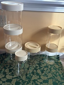 Vintage Pyrex See N Store Glass Canisters: White/bone Lids, USA Made - Etsy