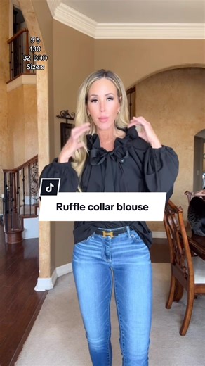 Elegant Ruffle Blouse with Lantern Sleeves for Women