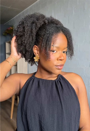 Low Puff Hairstyle for Type 4 Hair — Easy 5-Minute Puff