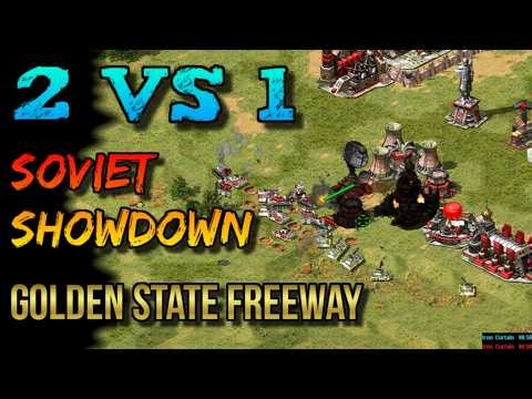 Red Alert 2: 2v1 Soviet Showdown on Golden State Freeway | Brutal Multiplayer Comeback!