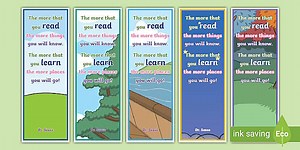 Dr Seuss Reading Quotes Bookmarks