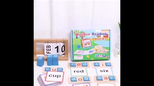 2024 Educational Wooden Toy Reading Letters Sorting Spelling Block Games Montessori Toy Learning Alphabet Puzzle for Kids