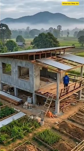 Finally My Dream Log Cabin Construction Begins | Triangle Wooden House #shorts