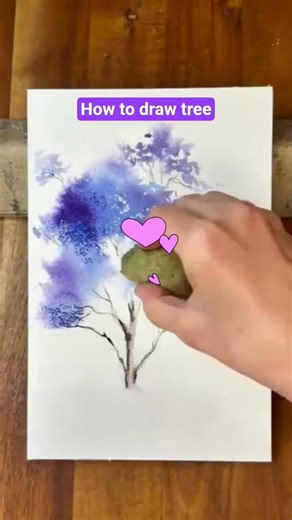 Easy Watercolor Tree Painting for Beginners Simple Tree in 1 Minutes#WatercolorTree #EasyWatercolor