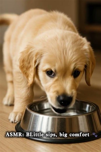 Puppy Drinking Water 🐶💧 #dog #asmr #cute