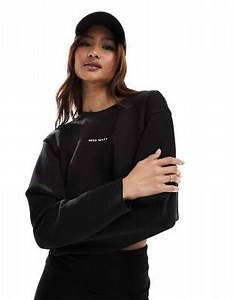 Miss Sixty cropped sweatshirt in black with logo embellishment | ASOS