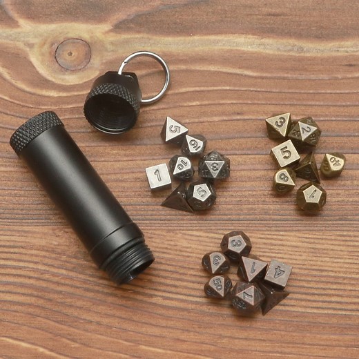 Mini Metal Dice Set With Tube Case Keychain: DND TTRPG Gift - Etsy
