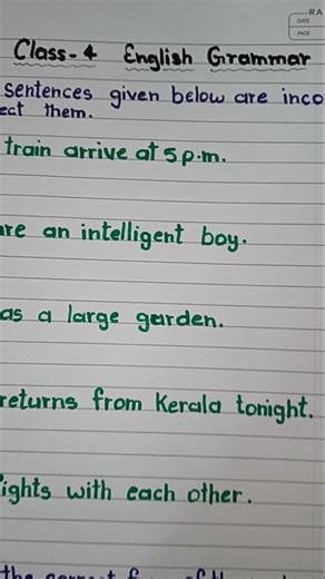 Class 4 English Grammar Worksheet #class4 #englishgrammar