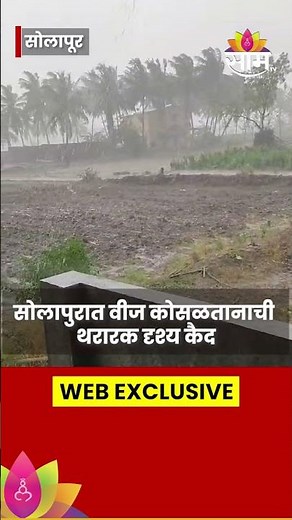 #shorts Solapur Lightning Strike | सोलापुरात कोसळली वीज | SAAM TV