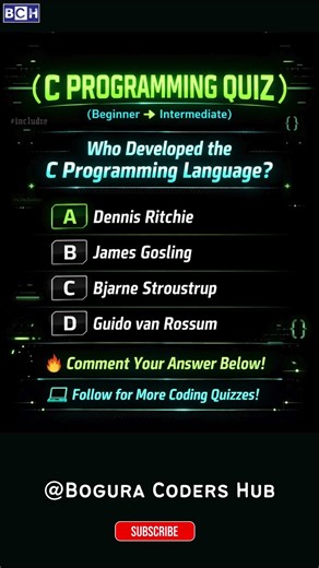C Programming Quiz | Who Created C Language? Most Get It Wrong 💻 | Can You Answer This? |Programming