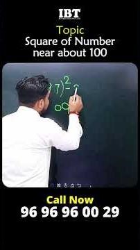 Learn the Square of number near about 100 topic easily from IBT's Expert Maths Trainer Alok Sir.