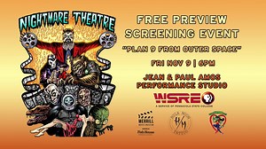 3.1K views · 91 reactions | Horror movie fans rejoice! You are invited to gather Fri, Nov 9 at 6pm for "Nightmare Theatre: Plan 9 from Outer Space" free screening in celebration of the show's return to local airwaves. We'll be watching a film in the Amos Studio with an exhibit from the Merrill Movie Museum and a costume contest. RSVP requested but not required. | WSRE | Facebook