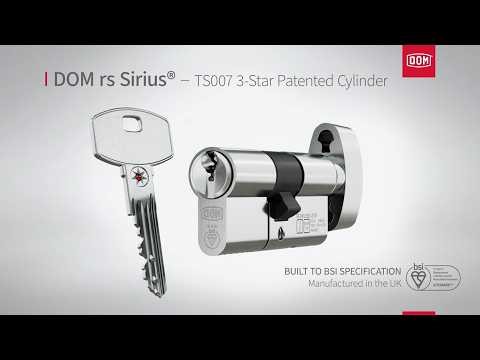 TS007 3-Star Patented Cylinder | DOM rs Sirius® Anti-Snap Security