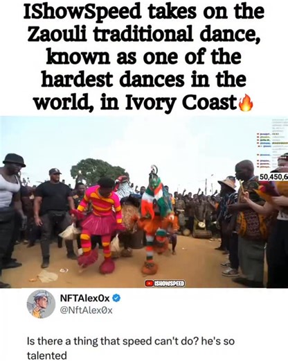 IShowSpeed takes on the Zaouli traditional dance, known as one of the hardest dances in the world, in Ivory Coast🔥 | Our Culture