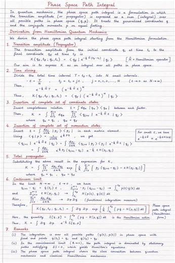 Phase Space Path Integral Derivation | Quantum Mechanics | #mscphysics #crazyphysics #shorts #exam