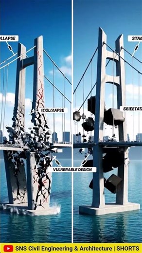 Why do some bridges collapse while others remain stable during earthquakes? #civilengineering #ai