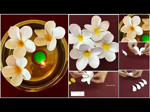 Diy Foam Plumeria Flowers Foam Sheet Flowers Easy Foam Sheet Craft Ideas Foam Sheet Flowers Tutorial