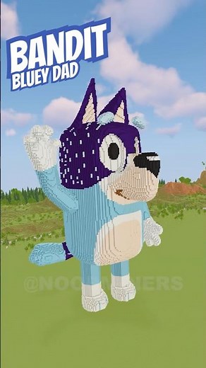 Minecraft Bandit (Bluey Dad) Statue Build! #minecraft #shorts