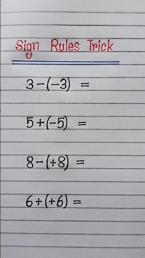 4 types of sign rules of mathematics #mathematics #education #mathstricks