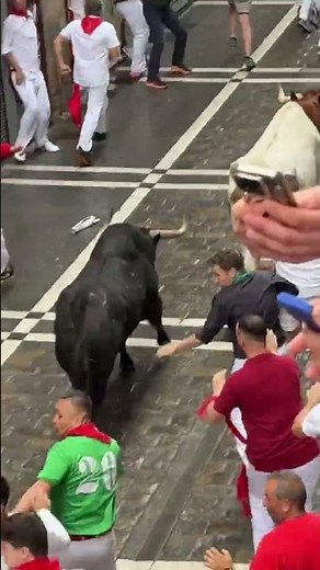 👉 Bulls Leap Over Fallen Runners at San Fermín! 😱 INSANE Bull Run Moments #bulldodging #bull