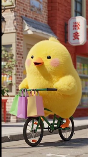 A little Yellow duck buys colorful tangyuan to cook for its friends.