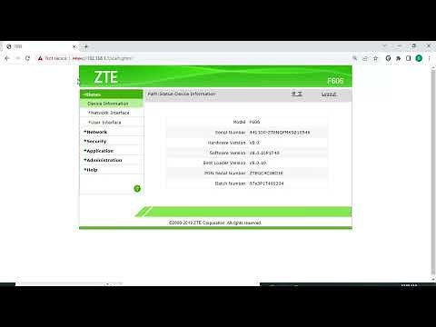 Port Forwarding ZTE-F606 | ZTE Router forwarding dvr